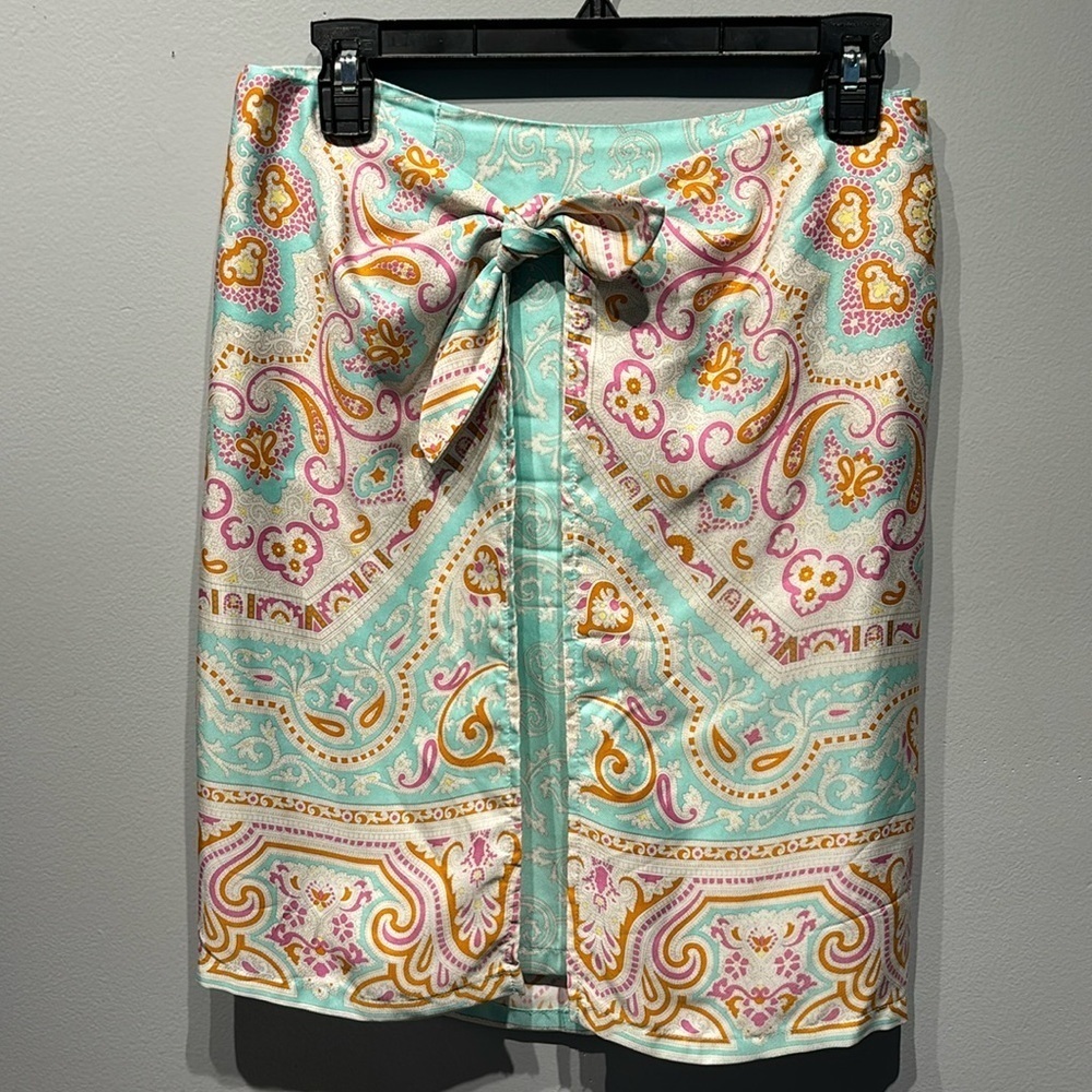 J. McLaughlin Pastel Paisley Pencil Skirt